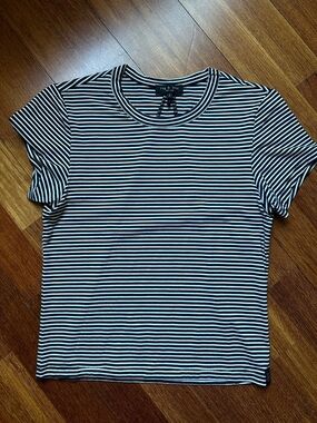 rag & bone Black and White Striped Short-Sleeve Tee